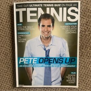 TENNIS Magazine Aug. 2008 Pete Sampras cover issue & article on Agassi rivalry